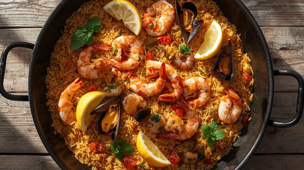 Паелья з морепродуктами рецепт