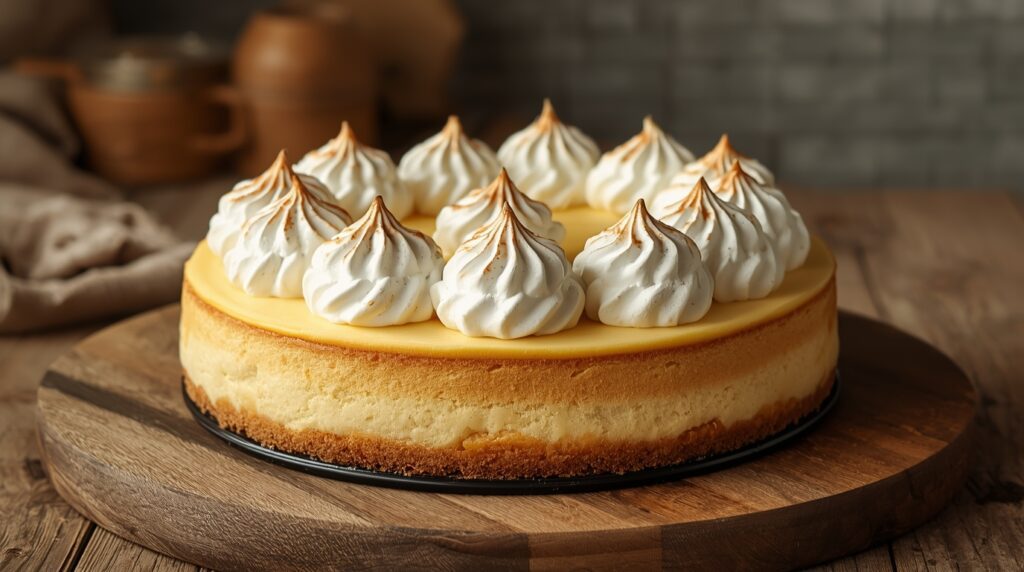 пишний сирник з лимонним безе